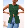 imagePRETTYGARDEN Womens Sweater Vest Button Down Summer Tank Tops 2025 Sleeveless Knit Vests Fashion Business Casual OutfitsGreen