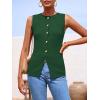 imagePRETTYGARDEN Womens Sweater Vest Button Down Summer Tank Tops 2025 Sleeveless Knit Vests Fashion Business Casual OutfitsGreen