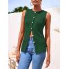 imagePRETTYGARDEN Womens Sweater Vest Button Down Summer Tank Tops 2025 Sleeveless Knit Vests Fashion Business Casual OutfitsGreen