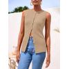 imagePRETTYGARDEN Womens Sweater Vest Button Down Summer Tank Tops 2025 Sleeveless Knit Vests Fashion Business Casual OutfitsKhaki