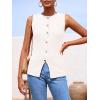 imagePRETTYGARDEN Womens Sweater Vest Button Down Summer Tank Tops 2025 Sleeveless Knit Vests Fashion Business Casual OutfitsWhite