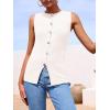 imagePRETTYGARDEN Womens Sweater Vest Button Down Summer Tank Tops 2025 Sleeveless Knit Vests Fashion Business Casual OutfitsWhite