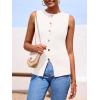 imagePRETTYGARDEN Womens Sweater Vest Button Down Summer Tank Tops 2025 Sleeveless Knit Vests Fashion Business Casual OutfitsWhite