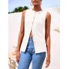 imagePRETTYGARDEN Womens Sweater Vest Button Down Summer Tank Tops 2025 Sleeveless Knit Vests Fashion Business Casual OutfitsWhite