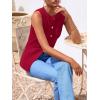imagePRETTYGARDEN Womens Sweater Vest Button Down Summer Tank Tops 2025 Sleeveless Knit Vests Fashion Business Casual OutfitsWine Red