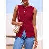 imagePRETTYGARDEN Womens Sweater Vest Button Down Summer Tank Tops 2025 Sleeveless Knit Vests Fashion Business Casual OutfitsWine Red