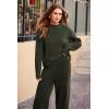 imagePRETTYGARDEN Womens Winter 2 Piece Sweater Set Casual Pullover Top High Waisted Sweatpants Tracksuit Lounge OutfitsArmy Green