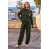 imagePRETTYGARDEN Womens Winter 2 Piece Sweater Set Casual Pullover Top High Waisted Sweatpants Tracksuit Lounge OutfitsArmy Green