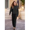 imagePRETTYGARDEN Womens Winter 2 Piece Sweater Set Casual Pullover Top High Waisted Sweatpants Tracksuit Lounge OutfitsBlack