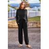 imagePRETTYGARDEN Womens Winter 2 Piece Sweater Set Casual Pullover Top High Waisted Sweatpants Tracksuit Lounge OutfitsBlack