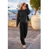 imagePRETTYGARDEN Womens Winter 2 Piece Sweater Set Casual Pullover Top High Waisted Sweatpants Tracksuit Lounge OutfitsBlack