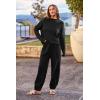 imagePRETTYGARDEN Womens Winter 2 Piece Sweater Set Casual Pullover Top High Waisted Sweatpants Tracksuit Lounge OutfitsBlack