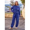 imagePRETTYGARDEN Womens Winter 2 Piece Sweater Set Casual Pullover Top High Waisted Sweatpants Tracksuit Lounge OutfitsBlue