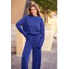 imagePRETTYGARDEN Womens Winter 2 Piece Sweater Set Casual Pullover Top High Waisted Sweatpants Tracksuit Lounge OutfitsBlue