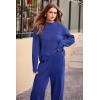 imagePRETTYGARDEN Womens Winter 2 Piece Sweater Set Casual Pullover Top High Waisted Sweatpants Tracksuit Lounge OutfitsBlue