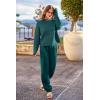 imagePRETTYGARDEN Womens Winter 2 Piece Sweater Set Casual Pullover Top High Waisted Sweatpants Tracksuit Lounge OutfitsBlue Green