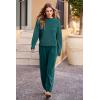 imagePRETTYGARDEN Womens Winter 2 Piece Sweater Set Casual Pullover Top High Waisted Sweatpants Tracksuit Lounge OutfitsBlue Green