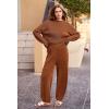 imagePRETTYGARDEN Womens Winter 2 Piece Sweater Set Casual Pullover Top High Waisted Sweatpants Tracksuit Lounge OutfitsBrown