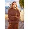 imagePRETTYGARDEN Womens Winter 2 Piece Sweater Set Casual Pullover Top High Waisted Sweatpants Tracksuit Lounge OutfitsBrown