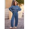 imagePRETTYGARDEN Womens Winter 2 Piece Sweater Set Casual Pullover Top High Waisted Sweatpants Tracksuit Lounge OutfitsDark Blue