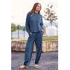 imagePRETTYGARDEN Womens Winter 2 Piece Sweater Set Casual Pullover Top High Waisted Sweatpants Tracksuit Lounge OutfitsDark Blue