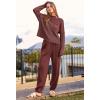 imagePRETTYGARDEN Womens Winter 2 Piece Sweater Set Casual Pullover Top High Waisted Sweatpants Tracksuit Lounge OutfitsDark Brown