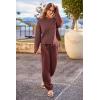 imagePRETTYGARDEN Womens Winter 2 Piece Sweater Set Casual Pullover Top High Waisted Sweatpants Tracksuit Lounge OutfitsDark Brown