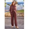 imagePRETTYGARDEN Womens Winter 2 Piece Sweater Set Casual Pullover Top High Waisted Sweatpants Tracksuit Lounge OutfitsDark Brown