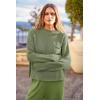 imagePRETTYGARDEN Womens Winter 2 Piece Sweater Set Casual Pullover Top High Waisted Sweatpants Tracksuit Lounge OutfitsGrass Green