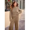 imagePRETTYGARDEN Womens Winter 2 Piece Sweater Set Casual Pullover Top High Waisted Sweatpants Tracksuit Lounge OutfitsKhaki
