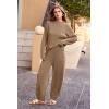 imagePRETTYGARDEN Womens Winter 2 Piece Sweater Set Casual Pullover Top High Waisted Sweatpants Tracksuit Lounge OutfitsKhaki