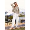imagePRETTYGARDEN Womens Winter 2 Piece Sweater Set Casual Pullover Top High Waisted Sweatpants Tracksuit Lounge OutfitsKhaki Beige White