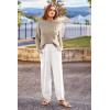 imagePRETTYGARDEN Womens Winter 2 Piece Sweater Set Casual Pullover Top High Waisted Sweatpants Tracksuit Lounge OutfitsKhaki Beige White