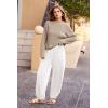 imagePRETTYGARDEN Womens Winter 2 Piece Sweater Set Casual Pullover Top High Waisted Sweatpants Tracksuit Lounge OutfitsKhaki Beige White