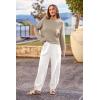 imagePRETTYGARDEN Womens Winter 2 Piece Sweater Set Casual Pullover Top High Waisted Sweatpants Tracksuit Lounge OutfitsKhaki Beige White