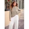 imagePRETTYGARDEN Womens Winter 2 Piece Sweater Set Casual Pullover Top High Waisted Sweatpants Tracksuit Lounge OutfitsKhaki Beige White