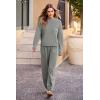 imagePRETTYGARDEN Womens Winter 2 Piece Sweater Set Casual Pullover Top High Waisted Sweatpants Tracksuit Lounge OutfitsLight Grey