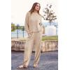 imagePRETTYGARDEN Womens Winter 2 Piece Sweater Set Casual Pullover Top High Waisted Sweatpants Tracksuit Lounge OutfitsLight Khaki