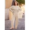 imagePRETTYGARDEN Womens Winter 2 Piece Sweater Set Casual Pullover Top High Waisted Sweatpants Tracksuit Lounge OutfitsLight Khaki