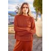 imagePRETTYGARDEN Womens Winter 2 Piece Sweater Set Casual Pullover Top High Waisted Sweatpants Tracksuit Lounge OutfitsOrange