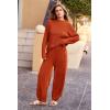 imagePRETTYGARDEN Womens Winter 2 Piece Sweater Set Casual Pullover Top High Waisted Sweatpants Tracksuit Lounge OutfitsOrange