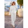imagePRETTYGARDEN Womens Winter 2 Piece Sweater Set Casual Pullover Top High Waisted Sweatpants Tracksuit Lounge OutfitsWhite