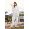 imagePRETTYGARDEN Womens Winter 2 Piece Sweater Set Casual Pullover Top High Waisted Sweatpants Tracksuit Lounge OutfitsWhite