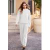 imagePRETTYGARDEN Womens Winter 2 Piece Sweater Set Casual Pullover Top High Waisted Sweatpants Tracksuit Lounge OutfitsWhite