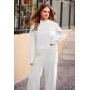 imagePRETTYGARDEN Womens Winter 2 Piece Sweater Set Casual Pullover Top High Waisted Sweatpants Tracksuit Lounge OutfitsWhite
