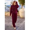imagePRETTYGARDEN Womens Winter 2 Piece Sweater Set Casual Pullover Top High Waisted Sweatpants Tracksuit Lounge OutfitsWine Red