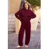 imagePRETTYGARDEN Womens Winter 2 Piece Sweater Set Casual Pullover Top High Waisted Sweatpants Tracksuit Lounge OutfitsWine Red