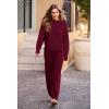 imagePRETTYGARDEN Womens Winter 2 Piece Sweater Set Casual Pullover Top High Waisted Sweatpants Tracksuit Lounge OutfitsWine Red