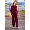 imagePRETTYGARDEN Womens Winter 2 Piece Sweater Set Casual Pullover Top High Waisted Sweatpants Tracksuit Lounge OutfitsWine Red