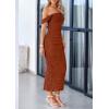 imagePRETTYGARDEN Womens 2025 Summer Off The Shoulder Dress Ruched Bodycon Sleeveless Split Cocktail Party Maxi DressesCaramel